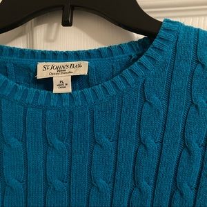 FIRM PRICE! St. John’s Bay Blue Cable Knit Sweater (Petite)
